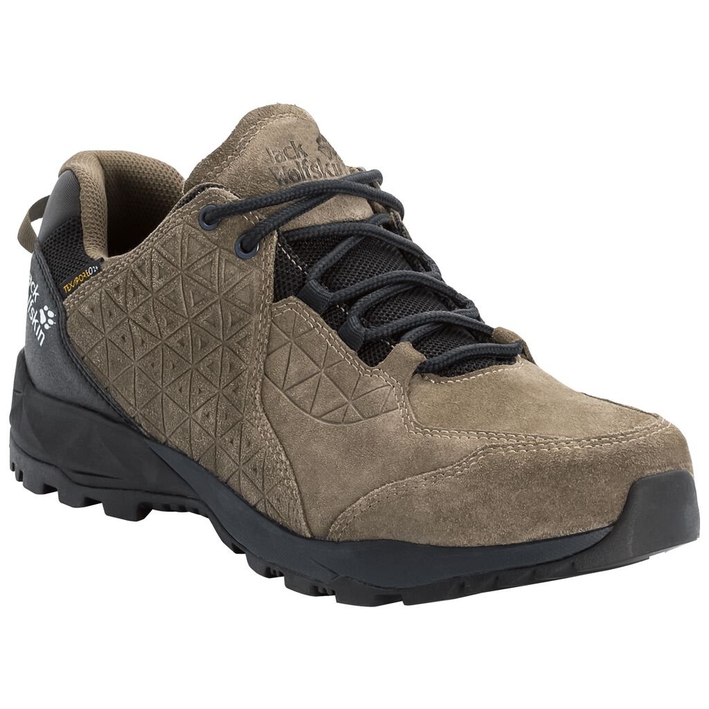 Jack Wolfskin CASCADE HIKE LT TEXAPORE LOW Férfi Túracipő Khaki/Fekete - KHZJSG-026